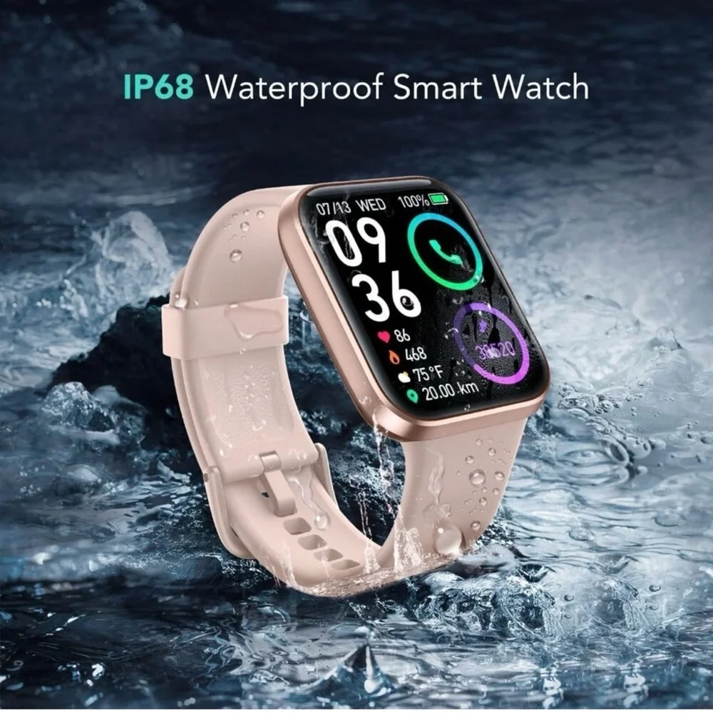 NIB SKG Pink Smart Watch V7 Pro Alexa Built-In Fitness Tracker IP68